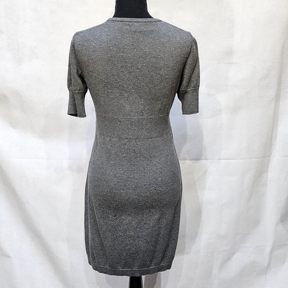 Apt. 9 Grey Knit V-neck 60% Cotton 40% Rayon Mini Dress Size M - Picture 5 of 8